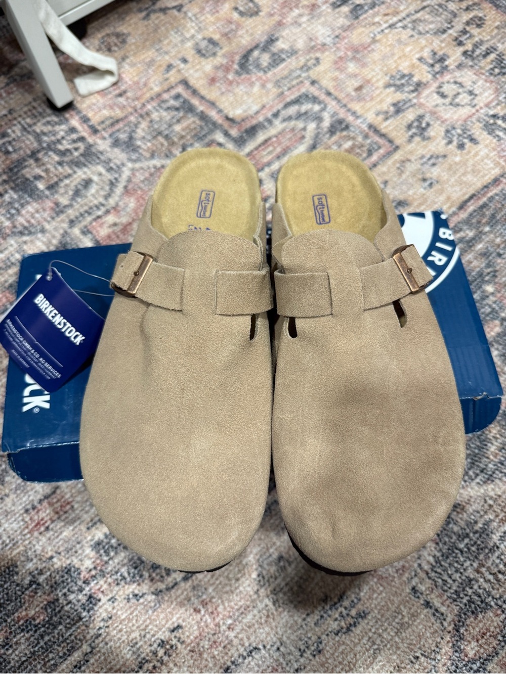 Birkenstock Boston Suede Clog - Taupe/Sand